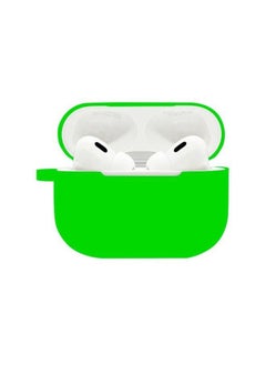 Suitable For Airpods Pro2 Protective Case Silicone Airpods4 Apple Wireless Bluetooth Headset Case-Color:Green (with Hanging Ears 1.2mm)-Applicable Models:Airpods Pro Pearlescent Bag Packaging