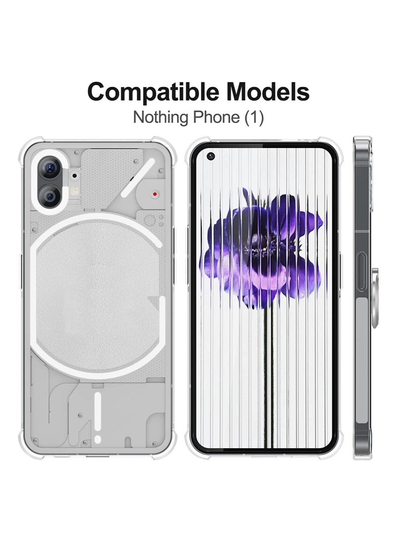 إلترازون Nothing Phone 1 Case with 2 Pack Tempered Glass Screen Protector, Crystal Clear TPU Silicone Case with Airbag Corners, Drop Protection Cover - Image 5