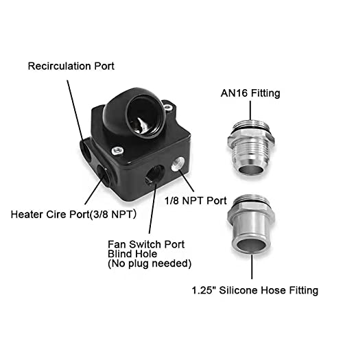 WnSEu MSCRP Swivel Neck Thermostat Housing V2 for K-Series K20 K24 radiator hose k swap - Image 2