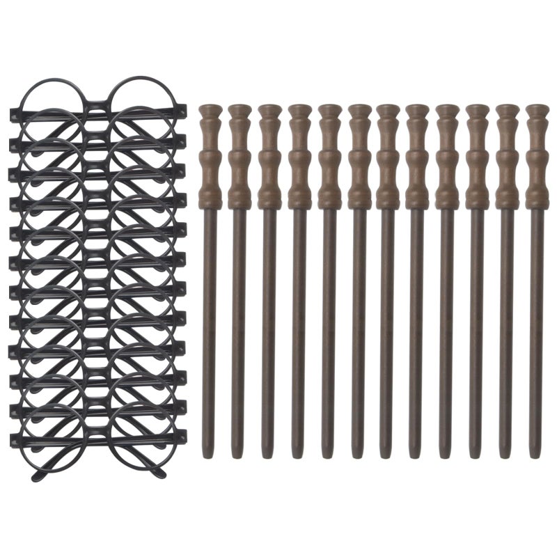 Col-Pary ColPary Cosplay Party Supplies Set Wand Pencil Black Glasses with Round Frame No Lenses for Birthday Party Kid Gifts School RewardHalloween Decorations 12pcs Each - Image 3