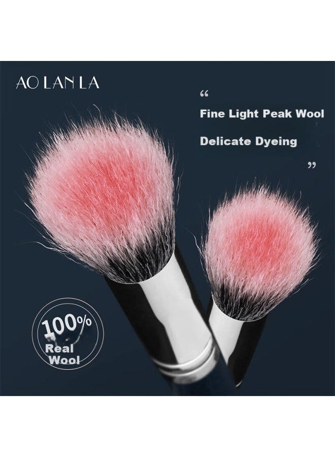 Aolanla Pearl Blue Wool Blush Brush, Animal Hair Gradient Contour Brush, 187 Multi-functional Makeup Brush, Single Brush Pack - Image 1