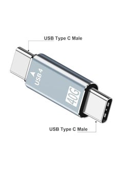 erorex USB C Male to Male Adapter, 2 Pack USB Type C Connector Extender Compatible with Thunderbolt 4/3 Support up to 100W Charging, 40Gbps Data Transfer and 8K@60Hz Video, Grey  - Image 2