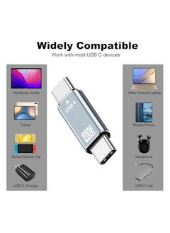 erorex USB C Male to Male Adapter, 2 Pack USB Type C Connector Extender Compatible with Thunderbolt 4/3 Support up to 100W Charging, 40Gbps Data Transfer and 8K@60Hz Video, Grey  - Image 5