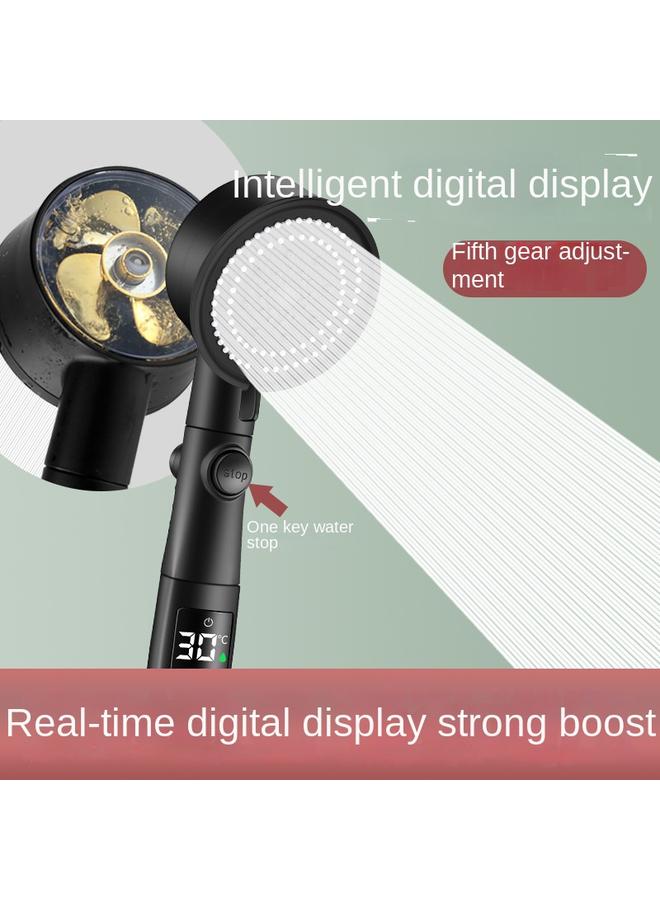 Bluejw Cross-border New 38-degree Water Stop Temperature Display Digital Display Shower Temperature Control Small Man Waist Shower Head Pressurized Shower Head - Image 3