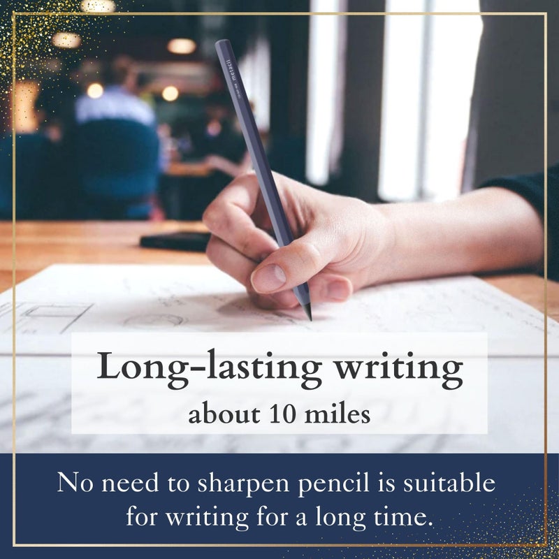 SUNSTAR SUN-STAR قلم معدني أنيق Metacil للفنانين للرسم والتخطيط، غير قابل للتشذيب، أزرق داكن، لون قلم الرصاص: أسود 2H #4 (مع ملصق هولوجرام أصلي للولايات المتحدة فقط) - Image 3