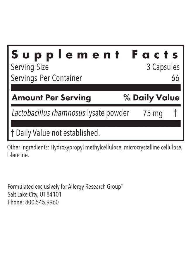 اليرجي ريسيرتش جروب مكمل Allergy Research ImmunoBiotic Pro - مسحوق مستخلص Lactobacillus Rhamnosus 75 مجم، منظم مناعي حيوي، داعم للمناعة، كبسولات نباتية - 200 كبسولة - Image 3