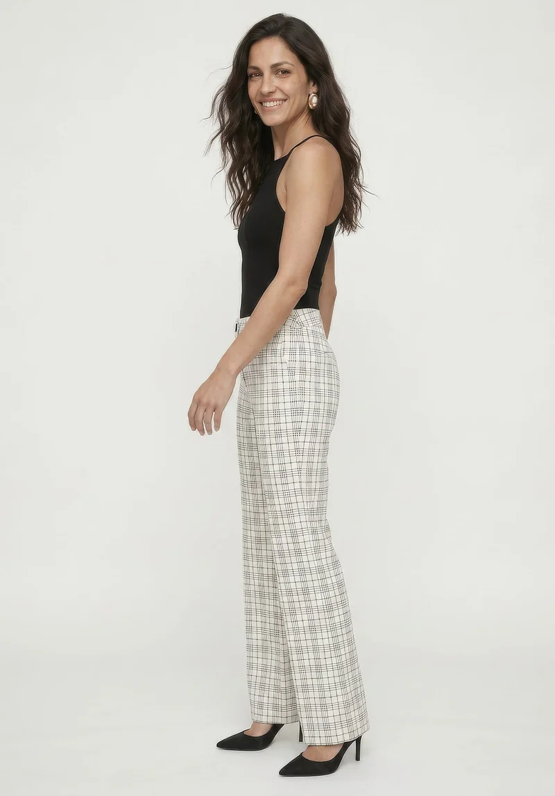 Lily and Lionel Chess Check Print Trouser in White and Black
