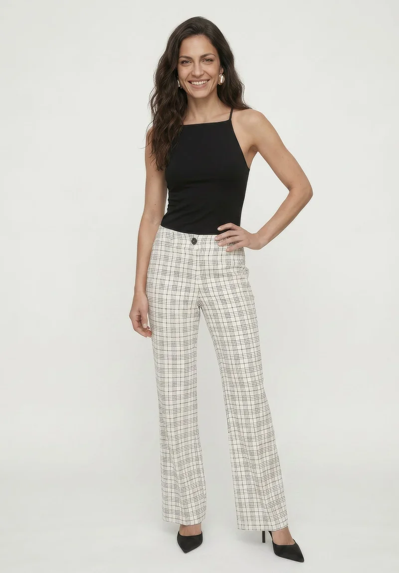 Lily and Lionel Chess Check Print Trouser in White and Black