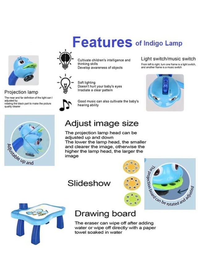 حديقة الألعاب جهاز عرض الرسم للأطفال - مجموعة رسم إسقاط ذكية مع أضواء وموسيقى | لعبة تعليمية تعليمية | لون القرنفل - Image 2