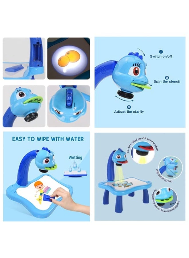 حديقة الألعاب جهاز عرض الرسم للأطفال - مجموعة رسم إسقاط ذكية مع أضواء وموسيقى | لعبة تعليمية تعليمية | لون القرنفل - Image 3