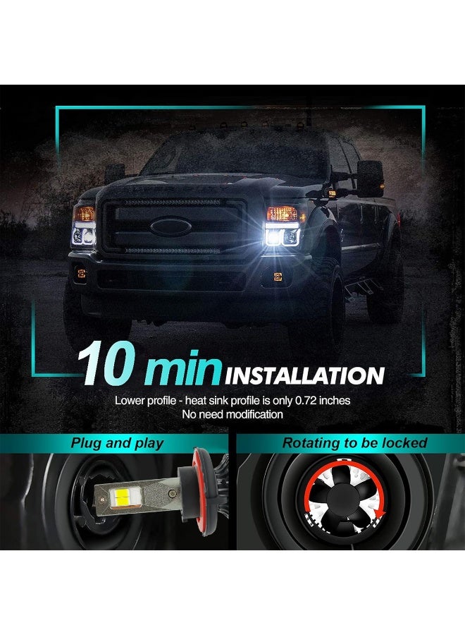 جولدن كامل مصابيح أمامية LED من جولدن كاميل M8 برو، نوع H13، بقوة 30000 لومن و120 واط، لون أبيض بارد 6500 كلفن، متوافقة مع نظام CANBUS، سهلة التركيب والتشغيل، مقاومة للماء بمعيار IP65، تعمل بجهد 12-24 فولت، مجموعة مصابيح LED عالية الطاقة للسيارات (قطعتان). - Image 2