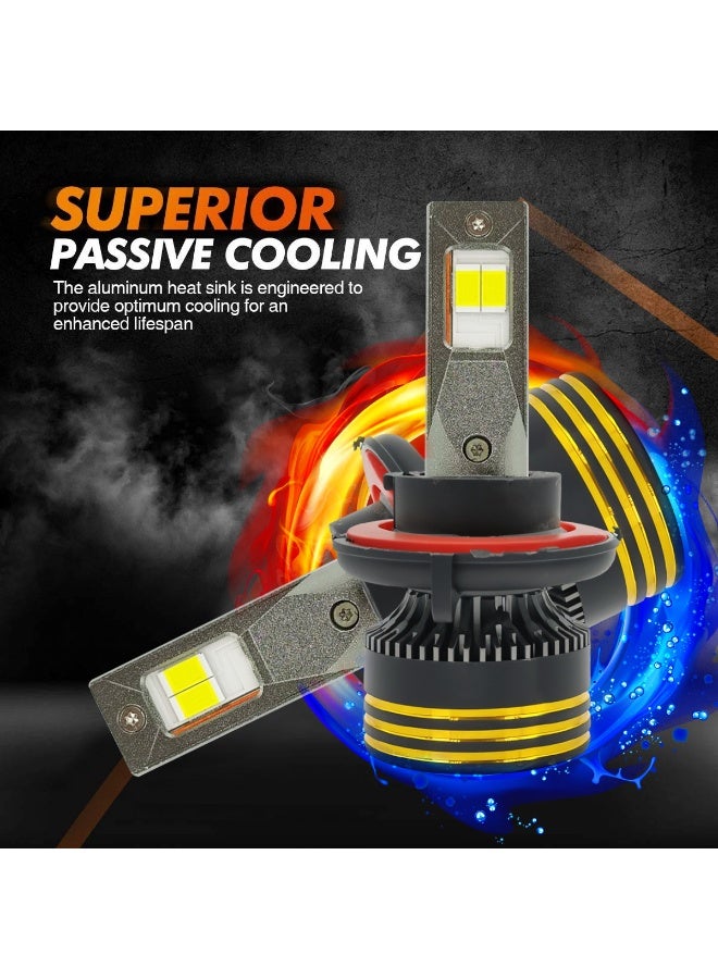 جولدن كامل مصابيح أمامية LED من جولدن كاميل M8 برو، نوع H13، بقوة 30000 لومن و120 واط، لون أبيض بارد 6500 كلفن، متوافقة مع نظام CANBUS، سهلة التركيب والتشغيل، مقاومة للماء بمعيار IP65، تعمل بجهد 12-24 فولت، مجموعة مصابيح LED عالية الطاقة للسيارات (قطعتان). - Image 4