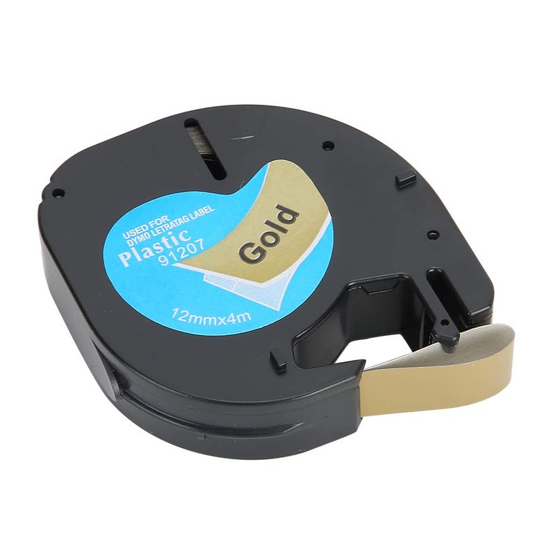 Label Tape Replacement Parts Ribbon 12mmx4m Black‑on‑Gold Compatible Ribbon Label Tape Replacement for Dymo Letratag Labeler - Image 3