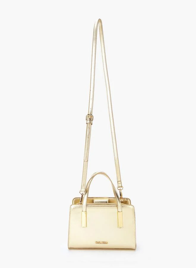 فلورا بيلا من شو إكسبرس Metallic Tote Bag with Double Handle and Zip Closure