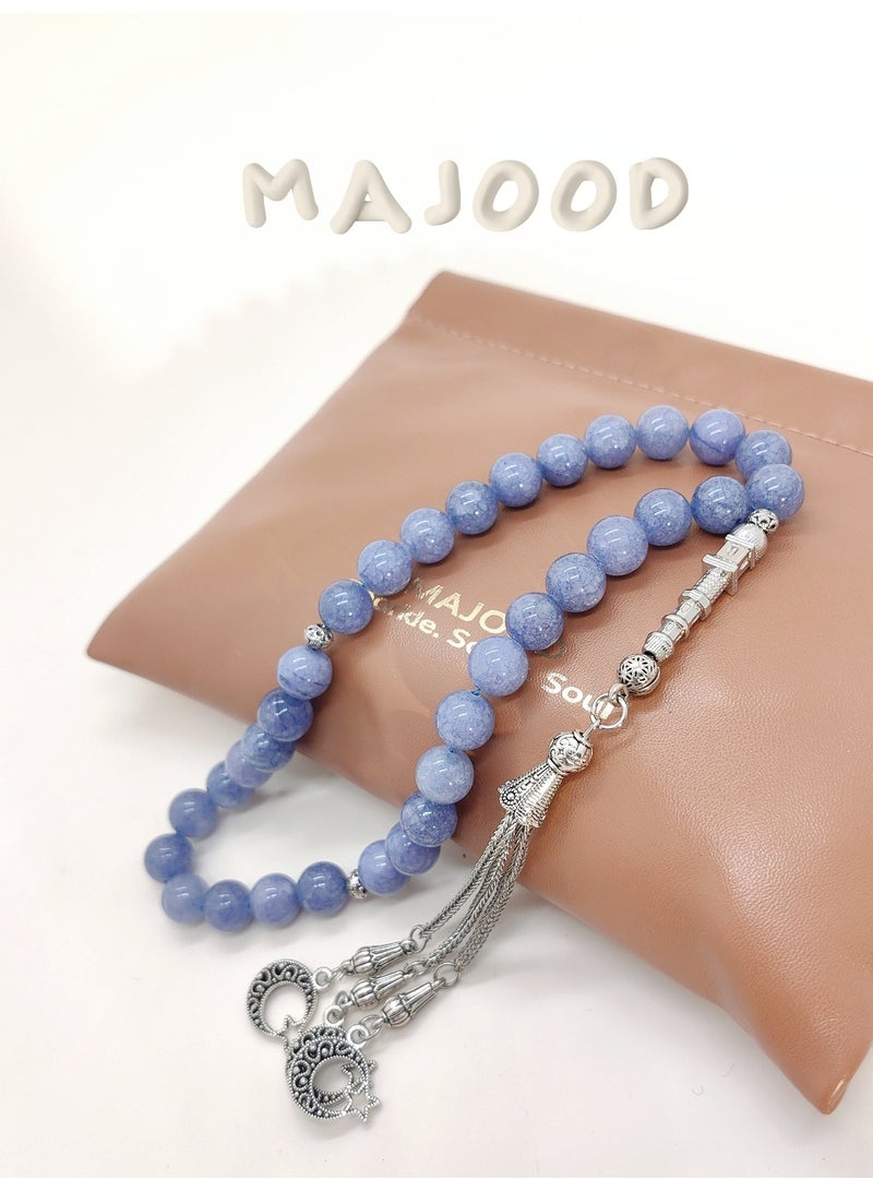 MAJOOD 33 Natural Tourmaline Prayer Beads/Tasbih/10mm - Image 1