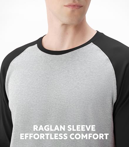 DAVID ARCHY Mens Pajamas Set - Soft Pj Sets for Men Long Sleeve Pajamas Men Cotton Mens Pjs Sets Loungewear with Pockets Black - Image 4