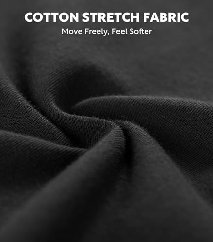 DAVID ARCHY Mens Pajamas Set - Soft Pj Sets for Men Long Sleeve Pajamas Men Cotton Mens Pjs Sets Loungewear with Pockets Black - Image 2