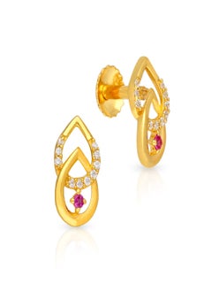 Malabar Gold and Diamonds 22k 916 Purity Gold Studs Earrings for Women DZER324Y  - Image 1