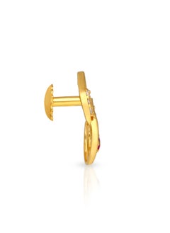 Malabar Gold and Diamonds 22k 916 Purity Gold Studs Earrings for Women DZER324Y  - Image 2