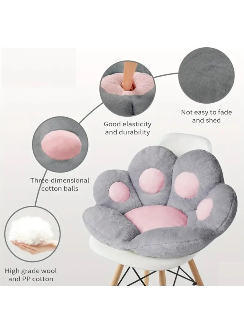 كومفي وسادة مقعد قطيفة على شكل مخلب القط ناعمة ولطيفة وسادة قابلة للثني والفرد لمقعد المنزل والمكتب والجلوس على الارض 70*60 سم رمادي - Image 1