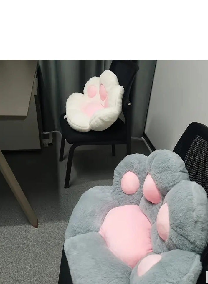 كومفي وسادة مقعد قطيفة على شكل مخلب القط ناعمة ولطيفة وسادة قابلة للثني والفرد لمقعد المنزل والمكتب والجلوس على الارض 70*60 سم رمادي - Image 2