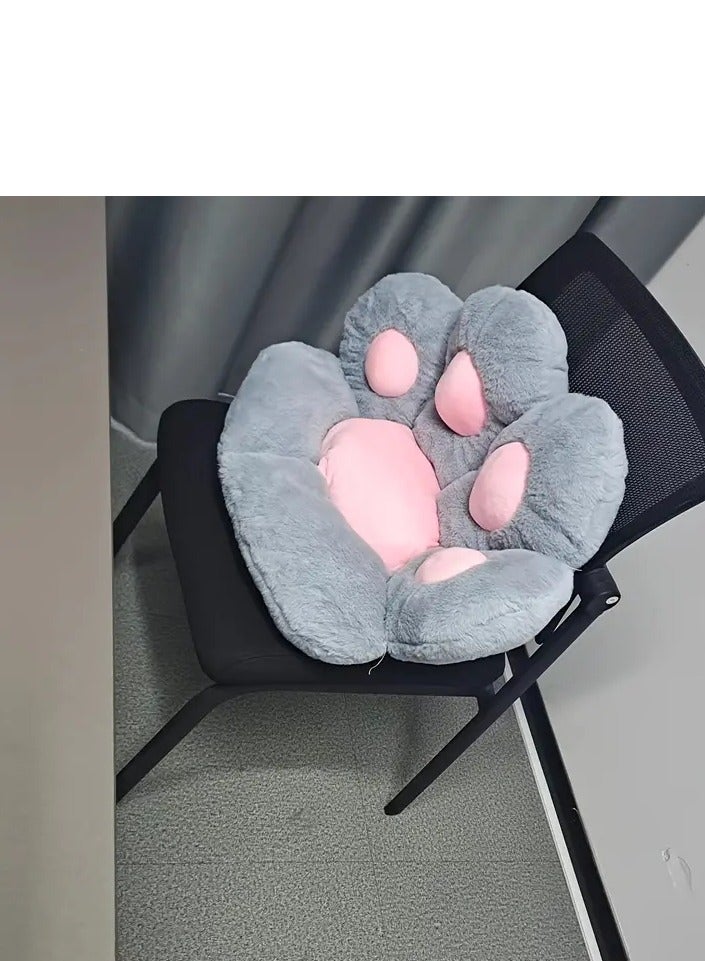 كومفي وسادة مقعد قطيفة على شكل مخلب القط ناعمة ولطيفة وسادة قابلة للثني والفرد لمقعد المنزل والمكتب والجلوس على الارض 70*60 سم رمادي - Image 4