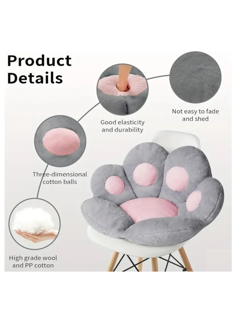 كومفي وسادة مقعد قطيفة على شكل مخلب القط ناعمة ولطيفة وسادة قابلة للثني والفرد لمقعد المنزل والمكتب والجلوس على الارض 70*60 سم رمادي - Image 5