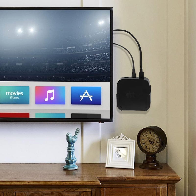 بينوو حامل الحائط المتوافق مع Apple TV 4K / HD، حامل تلفزيون مع رباط معصم وغطاء واقي للتحكم عن بعد Siri (الجيل الثاني) (أسود) - Image 5