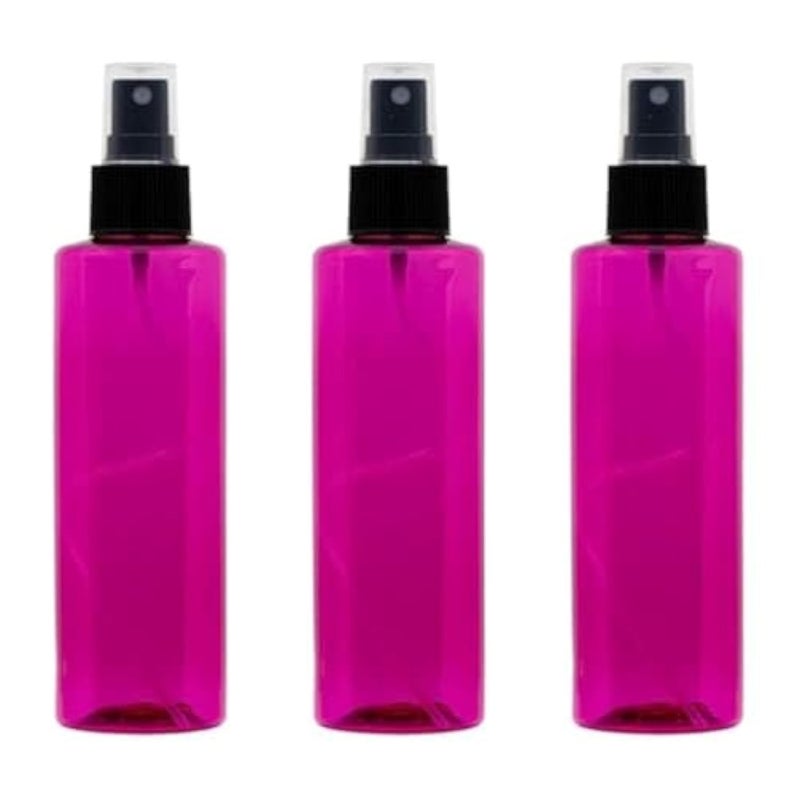 Artistic 3 Pack Plastic Spray Bottle Set 200ml, Pink Color Medium Mist Bottle Healthy Empty Refillable Cosmetic Travel Product Refill (PINK)