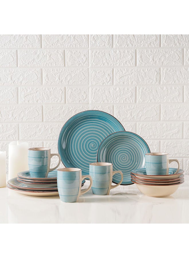DANUBE HOME Apollo 16-Piece Hand Painted Stoneware Dinner Set – Artistic Durable Dinnerware with Plates, Bowls & Mugs, Perfect for Family Meals, Parties, Restaurants & Everyday Use - Image 5