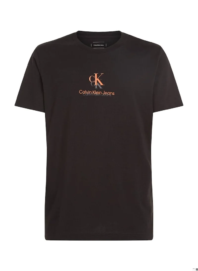 Calvin Klein Jeans Men's Monogram T-Shirt - Cotton, Black