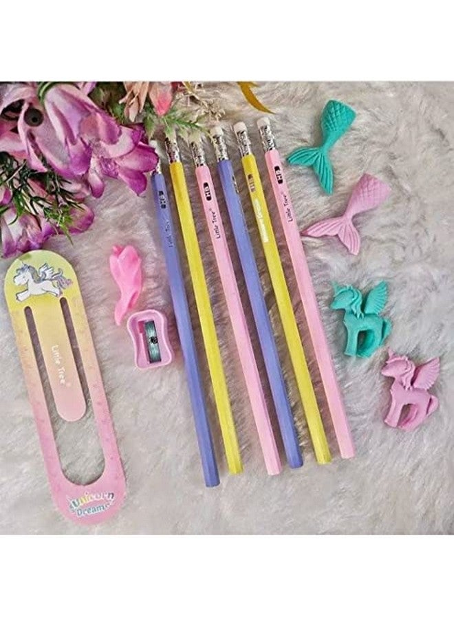 SAMVARDHAN Unicorn Stationary Kit - Pencils, Eraser, Sharpener, Scale, Pencilgrip - Stationery Set for Girls/Birthday Gift (Multicolor) - Age 6+ - Image 2