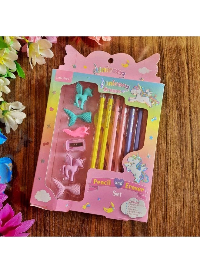 SAMVARDHAN Unicorn Stationary Kit - Pencils, Eraser, Sharpener, Scale, Pencilgrip - Stationery Set for Girls/Birthday Gift (Multicolor) - Age 6+ - Image 1