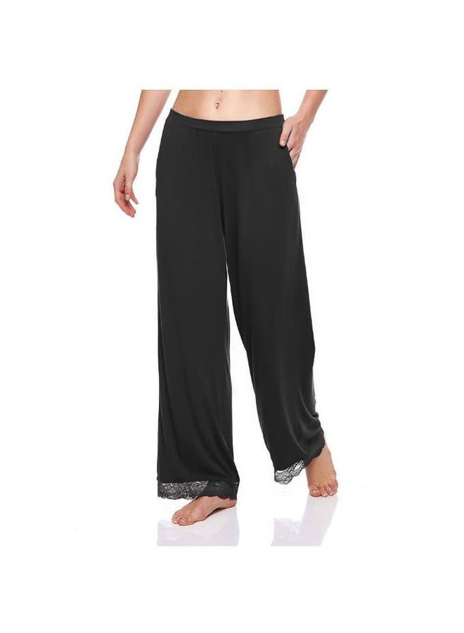 Women's cotton trousers with a frill at the bottom