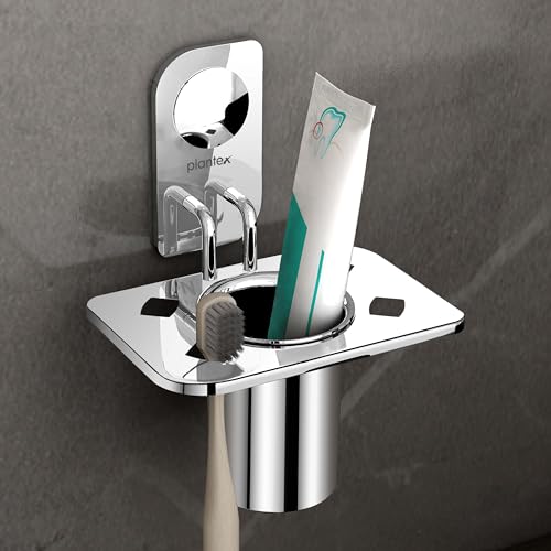 Plantex Stainless Steel Tooth Brush Holder/Tumbler Holder/Bathroom Accessories - (Dream - Chrome) - Image 1