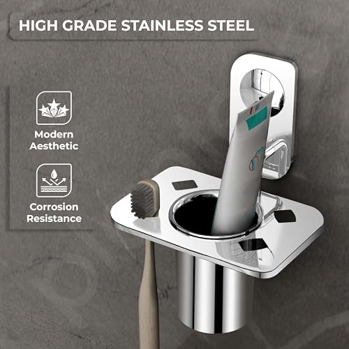 Plantex Stainless Steel Tooth Brush Holder/Tumbler Holder/Bathroom Accessories - (Dream - Chrome) - Image 3
