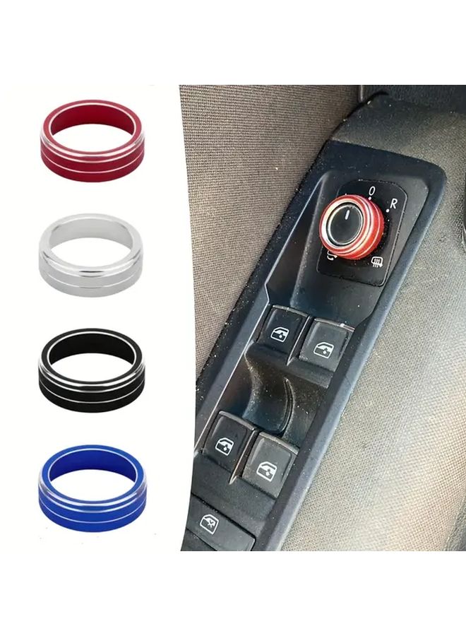1PC Red Car Rearview Mirror Adjustment Switch Knob Ring Interior Decoration Accessories Fit For VW Golf Mk7 2015 2019 Auto DIY Upgrades - Image 1