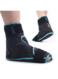 Ice Pack Foot Ice Pack Wrap For Plantar Fasciitis, Edema, Achilles Tendonitis Relief, Gel Foot Cold Pack Hot Cold Therapy Ice Boot For Foot And Ankle Swelling, Sprained Ankles Heels Black