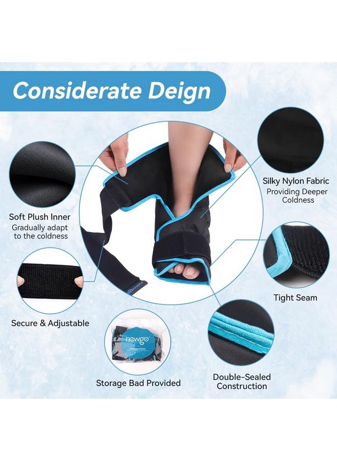NEWGO - Ice Pack Foot Ice Pack Wrap For Plantar Fasciitis, Edema, Achilles Tendonitis Relief, Gel Foot Cold Pack Hot Cold Therapy Ice Boot For Foot And Ankle Swelling, Sprained Ankles Heels Black - Image 1