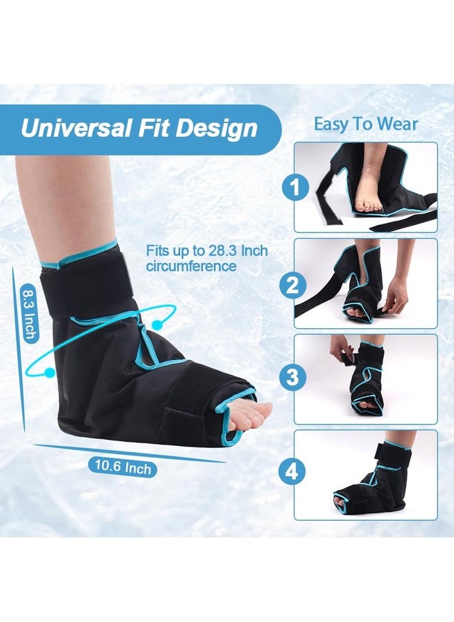 NEWGO - Ice Pack Foot Ice Pack Wrap For Plantar Fasciitis, Edema, Achilles Tendonitis Relief, Gel Foot Cold Pack Hot Cold Therapy Ice Boot For Foot And Ankle Swelling, Sprained Ankles Heels Black - Image 1
