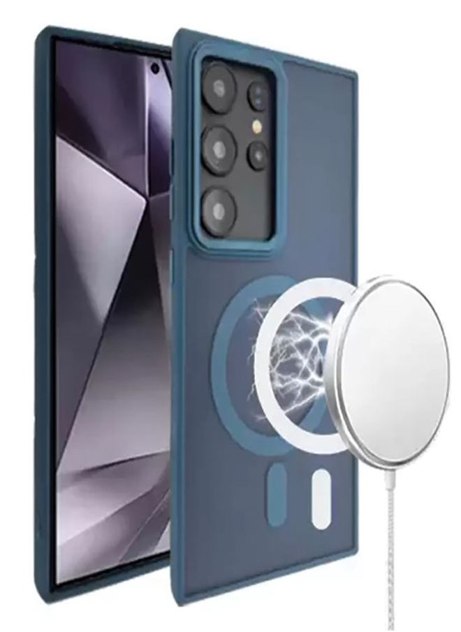 Generic - Case BENTOBEN Magnetic Samsung Galaxy S23 Ultra, Compatible with Wireless Charger and Magsafe Card Wallet, Simple Clear Shockproof Drop Resistant Anti-Fingerprint Case Compatible with Samsung Galaxy S23 Ultra - Blue - Image 1