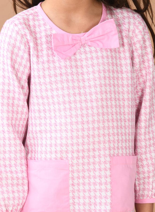 ليل بيكس فستان بطبعة مربعات مع أكمام طويلة - Image 5