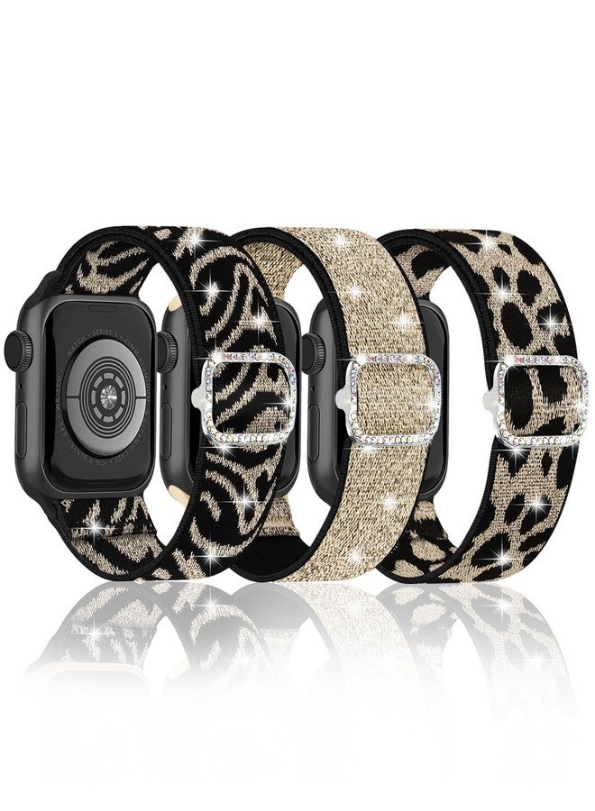 BandSmith Stretchy Bling Band Compatible with Apple Watch 38mm 40mm 41mm 42mm 44mm 45mm 46mm 49mm Women, Nylon Sparkly Strap Solo Loop Glitter Wristband for iWatch Series 10 9 8 7 6 5 4 3 2 1 SE Ultra - Image 1