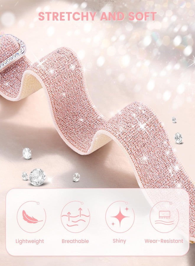 BandSmith Stretchy Bling Band Compatible with Apple Watch 38mm 40mm 41mm 42mm 44mm 45mm 46mm 49mm Women, Nylon Sparkly Strap Solo Loop Glitter Wristband for iWatch Series 10 9 8 7 6 5 4 3 2 1 SE Ultra - Image 3