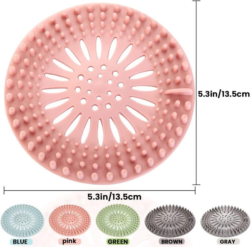 Tonity أغطية تصريف الشعر من تونتي، سدادات مطاطية لأحواض الاستحمام، حوض اليد، المطبخ، الحوض، مصفاة، مجاري، قابس، فلتر، فخ، حماية التصريف (عبوة من 2) - Image 4