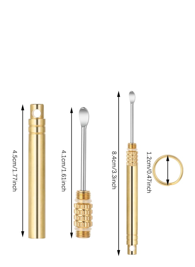 Generic Ear Wax Removal Tool Portable Ear Pick Folding Type Copper Ear-Pick Cleaner Ear Spoon Ear Clean Tool Attached Key Ring Mini Tool Supplies  - Image 2