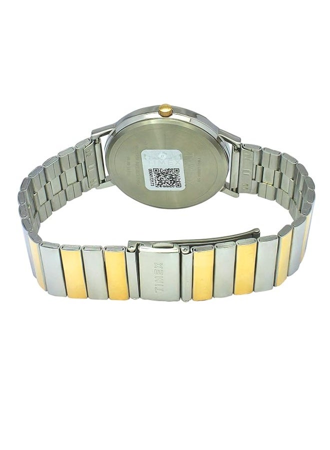 TIMEX Analog Watch for Man with Silver Round Dial & Two Tone Stainless Steel Bracelet Band Water Resistant Men's Wrist Watches - TW0TG8009 - Image 2