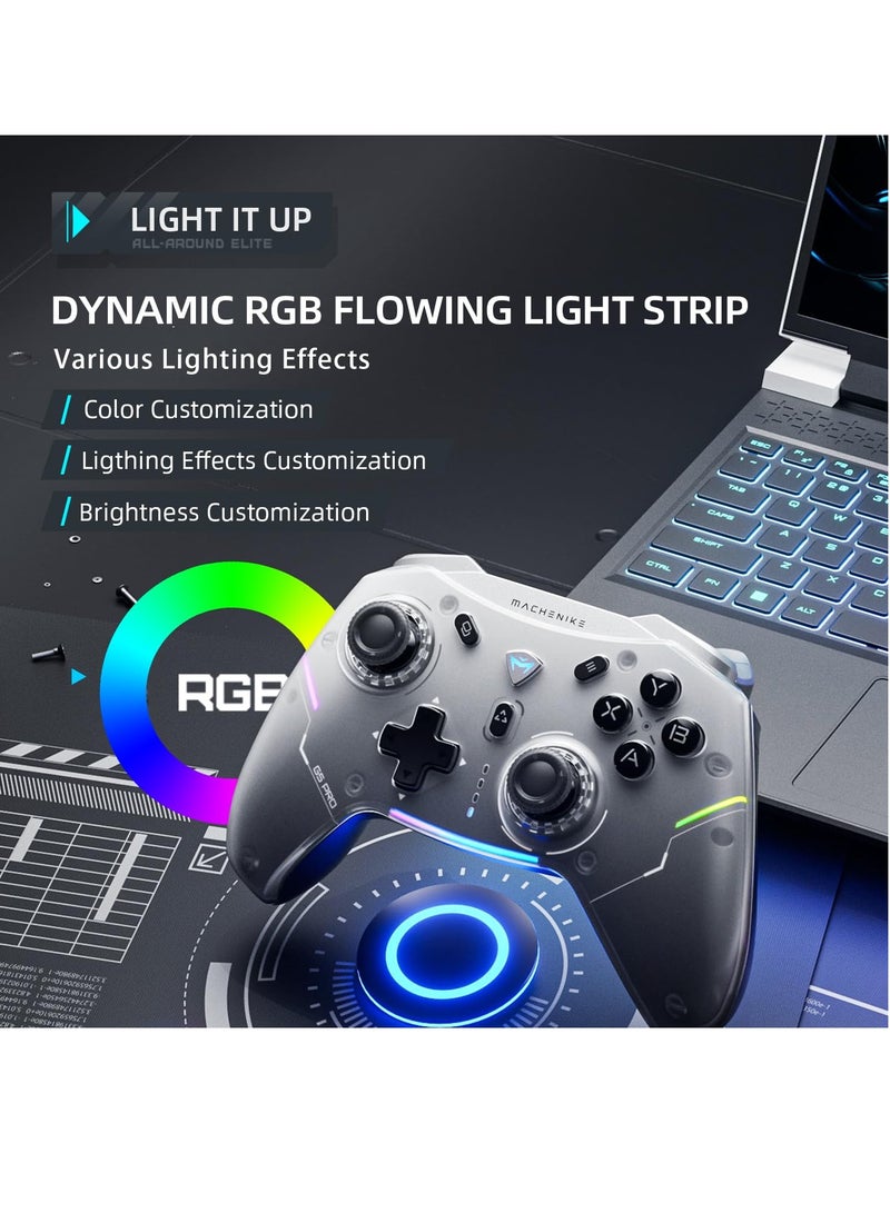 وحدة تحكم Machenike G5 Pro Switch، USB/Bluetooth 5.0/2.4G، مع أزرار قابلة للبرمجة، عصا تحكم، مشغل Hall، مفتاح Kaihua الصغير، لوحة ألعاب عن بعد للكمبيوتر الشخصي، NS، iOS، Android، TV Box (أسود) - Image 3