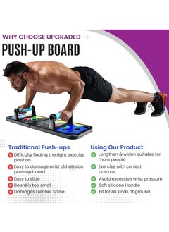 RAQTA Push Up Board for Men & Women, Multi-Function Foldable Press Board, Muscle Max Push Up Handles, Fitness Strength & Exercise Training Equipment for Home Workout | Portable Gym For Chest, Abdominal  - Image 3