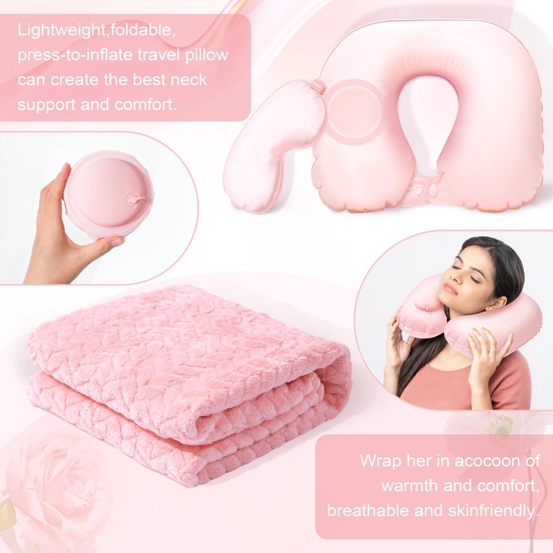 LUCOTIYA Birthday Gifts for Women Self Care Gifts Get Well Soon Gifts for Women,Relaxing Spa Gifts Basket w/Flannel Blanket Traveling Pillow Care Package christmas Birthday Gifts Idea for Mom Her Wife Friends - Image 5